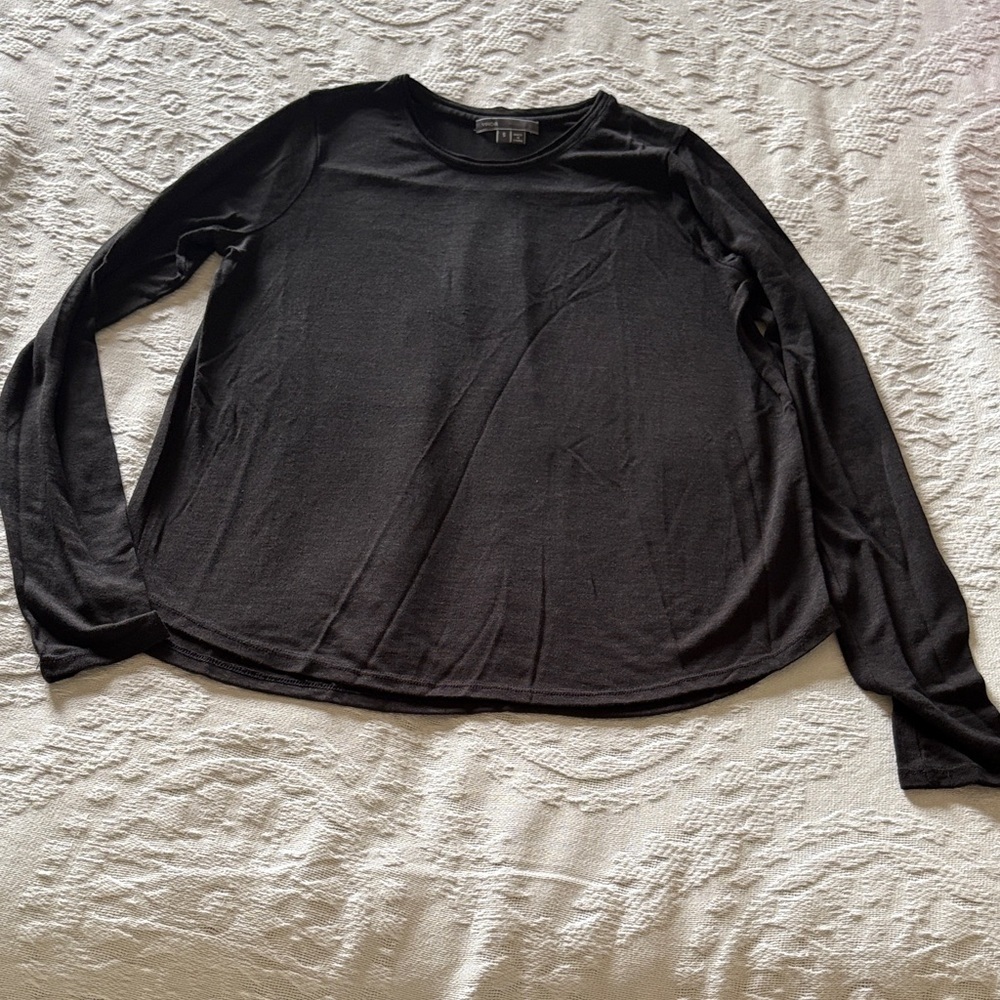 Vince. Black Long Sleeve Tee Lightweight Pima Cotton Gently Loved S